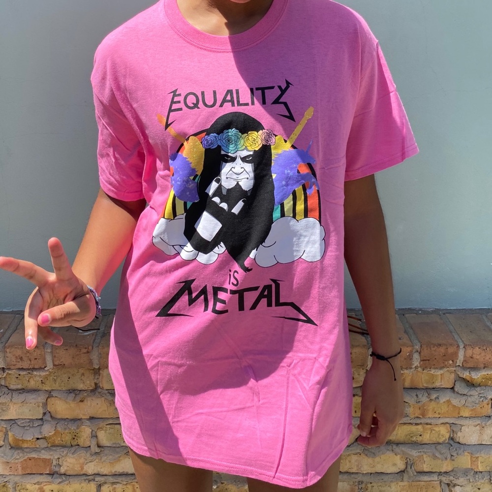 Equality is Metal Pink Tshirt